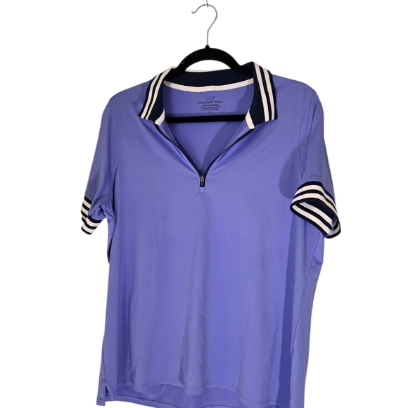 Vineyard Vines Polo Shirt Womens Large Purple Whale Logo Stretch Golf Polo - Picture 5 of 10